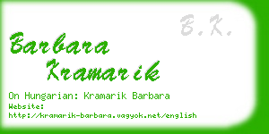 barbara kramarik business card